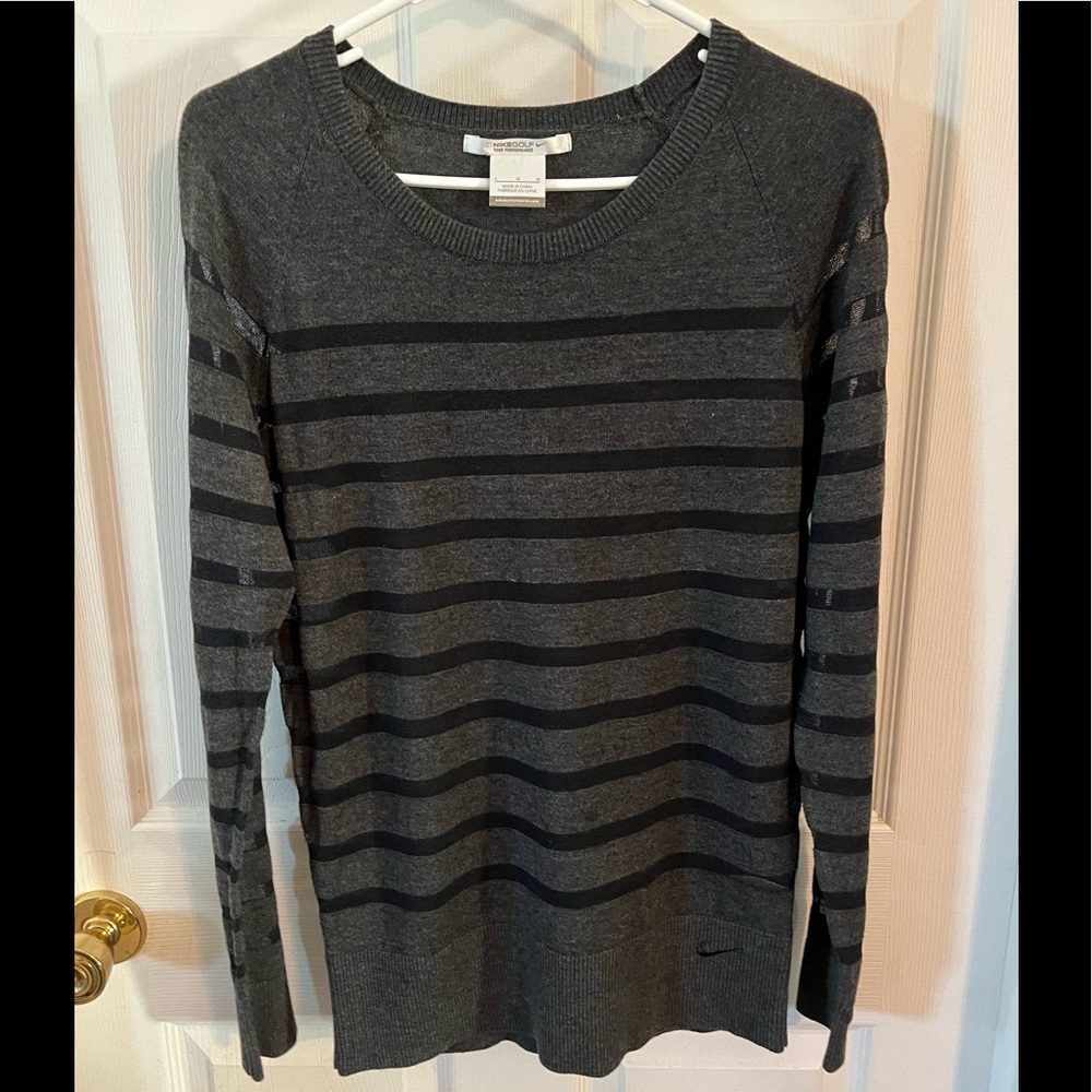 NIKE GOLF Tour Performance sweater in charcoal with black stripes